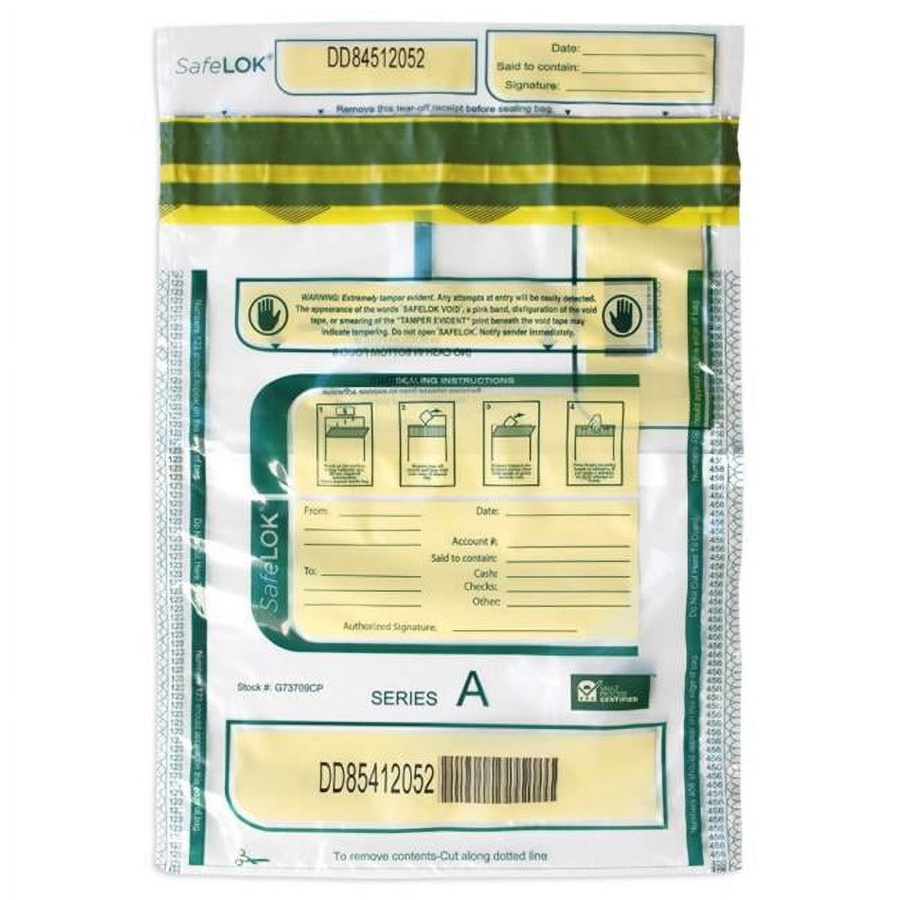 585088 9 x 12 in. Safelok Dep Bag with Pocket, Clear - 500 Count -  Controltek