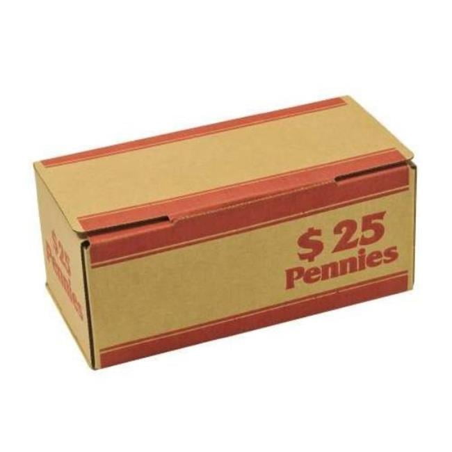 Picture of Controltek 560059 Dollar 25 Pennies Die-Cut Coin Box&#44; Red - 50 Count