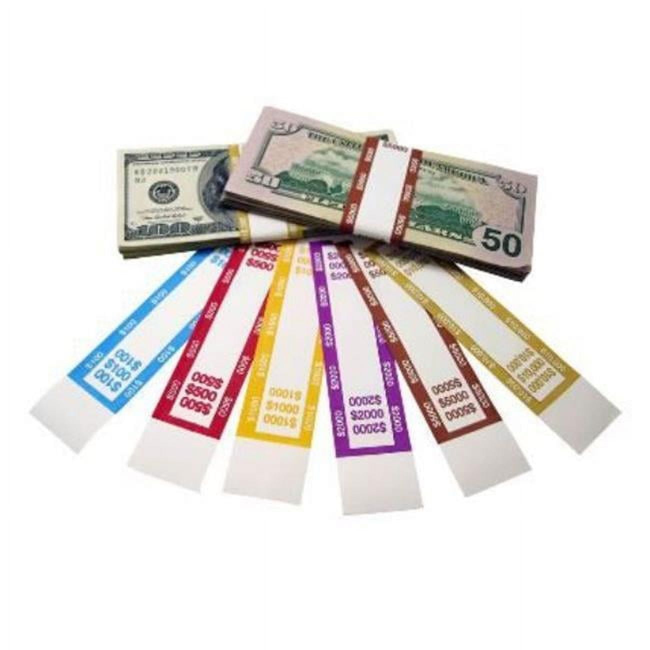 Picture of Controltek 560116 Dollar 50 Bleached White Kraft Bill Strap&#44; Orange - 1000 per Box