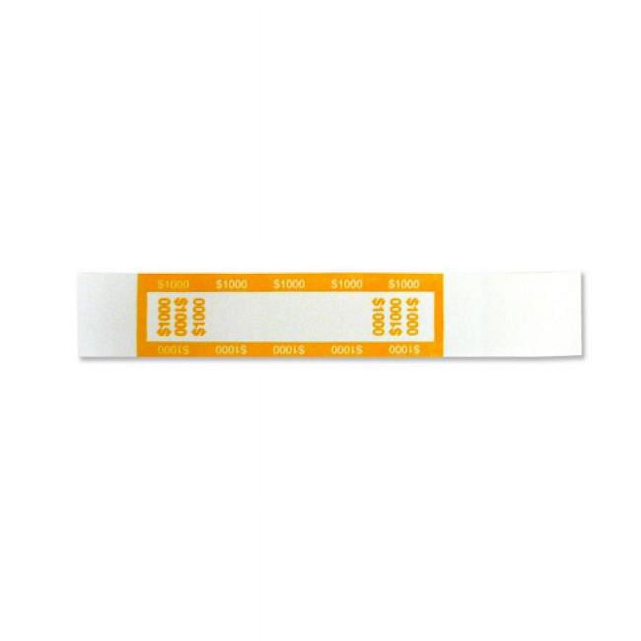 Picture of Controltek 560020 Dollar 1000 Tens Bleached White Kraft Bill Strap&#44; Yellow - 1000 per Box