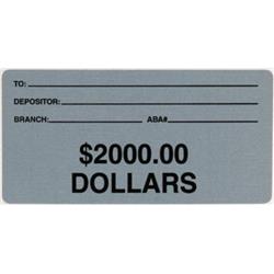 Picture of Controltek 550005 2 x 4 in. Dollar 2000 Self Adhesive Label for Coinlok Bag - 100 per Box
