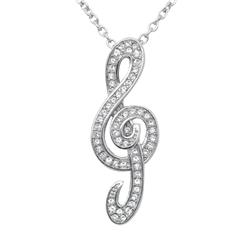 CN221 1.3 x 0.51 in. Sparkling Music Note Necklace