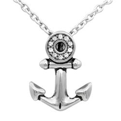 CN265 0.71 x 0.55 in. Sparkling Eye Anchor Necklace