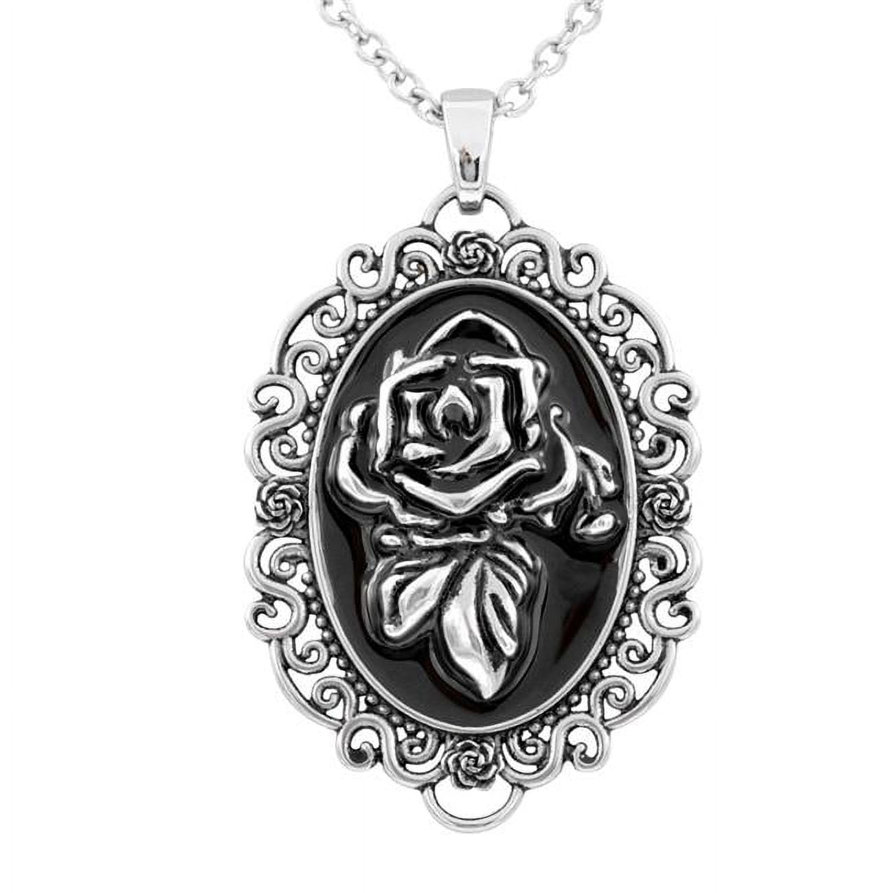 1.97 x 1.38 in. Rose Portrait Cameo Necklace