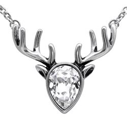 CN289 0.94 x 0.94 in. Crystal Reindeer Necklace