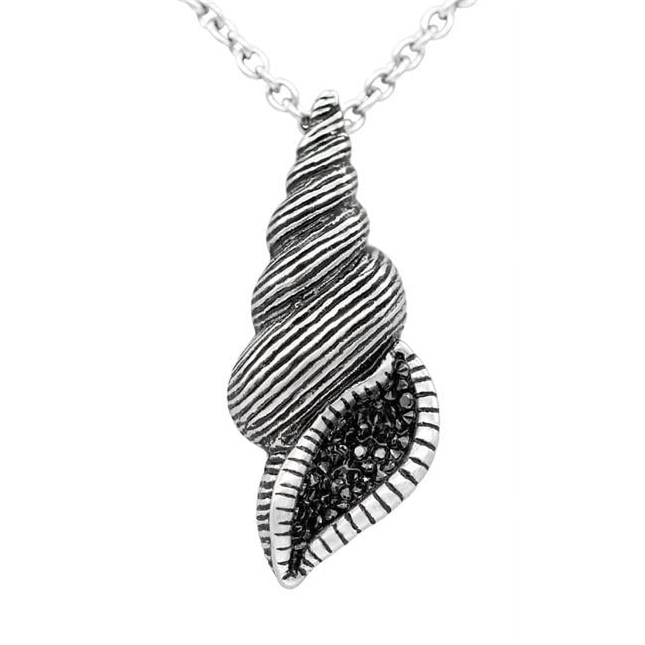 1.77 x 0.71 in. Dark Glimmer Seashell Necklace