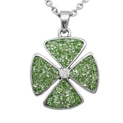 Picture of Controse CN185 1.18 x 1.18 in. Crystal Clover Necklace