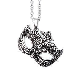 CN232 1.57 x 1.5 in. Masquerade Mask Necklace