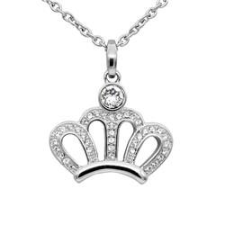 CN227 0.71 x 0.87 in. Sparkling Crown Necklace