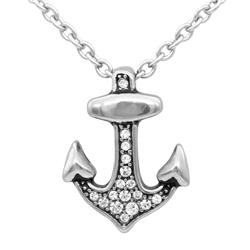 CN264 1.71 x 0.55 in. Brilliant Anchor Necklace