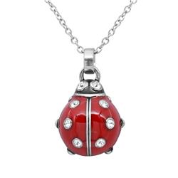 CN313 0.71 x 0.67 in. Ladybug Necklace with Crystal