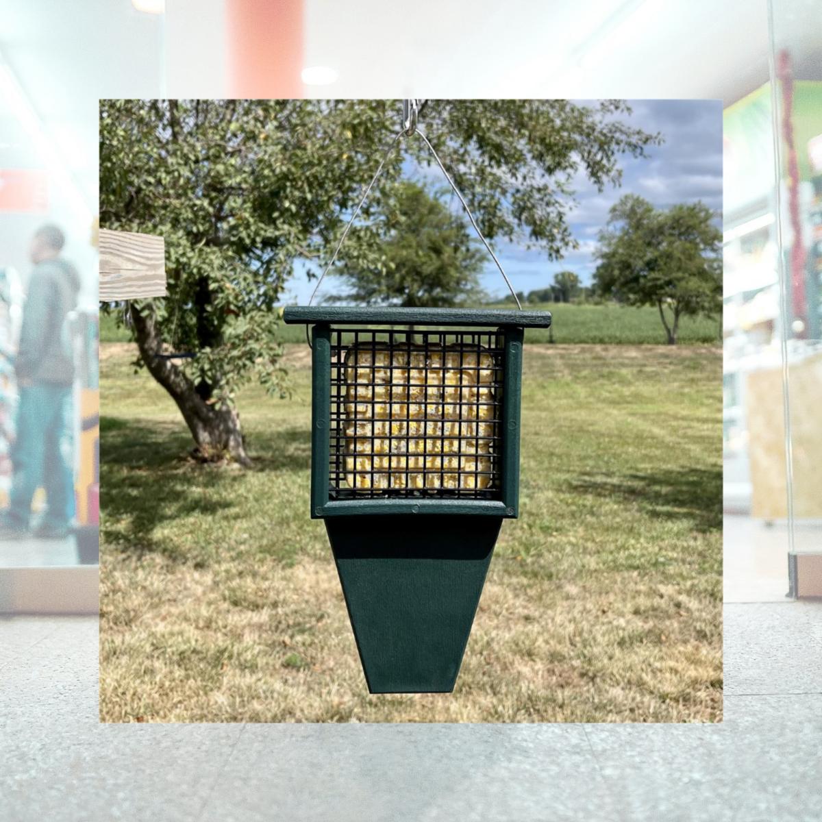 Picture of YF 1650642 Recycled with Tail Prop Suet Feeder  Green