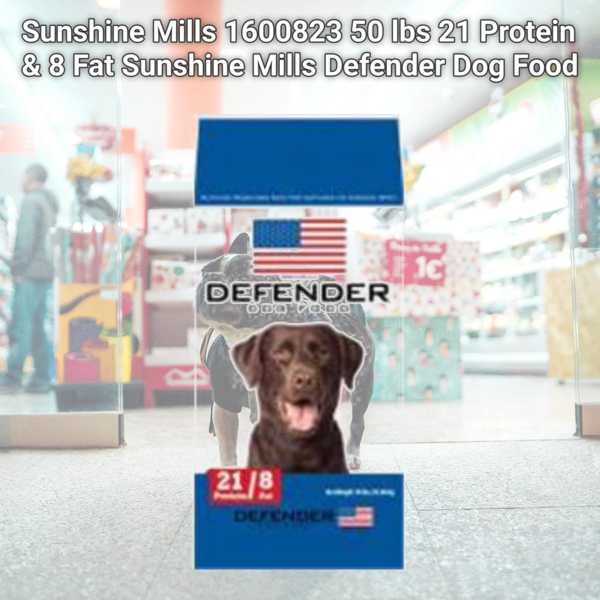 Picture of Sunshine Mills 1600823 50 lbs 21 Protein & 8 Fat Sunshine Mills Defender Dog Food