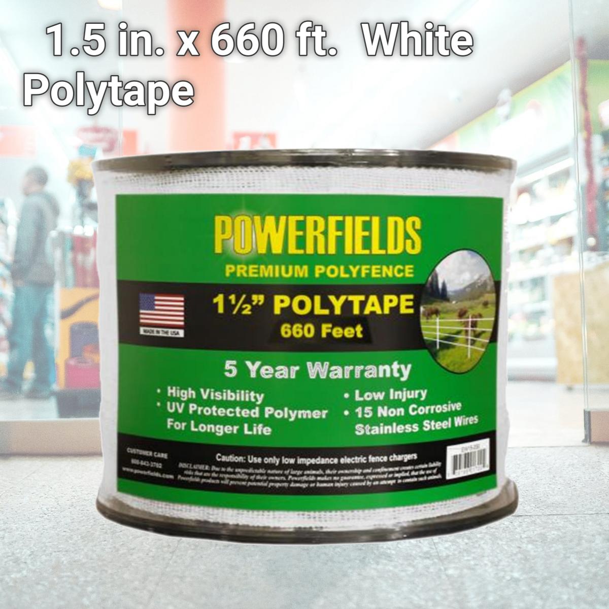 Picture of Powerfields 1382001 1.5 in. x 660 ft. Powerfields White Polytape