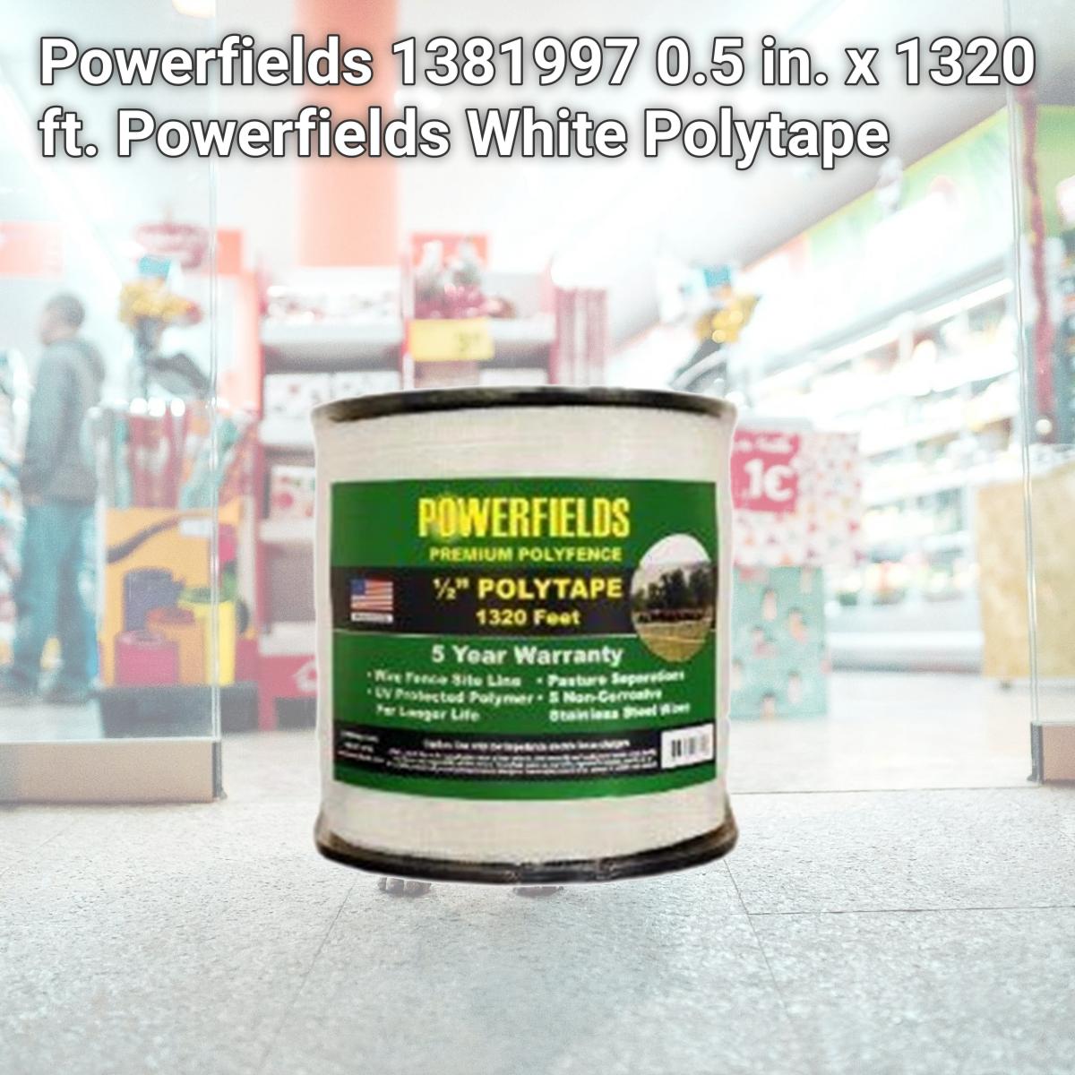 Picture of Powerfields 1381997 0.5 in. x 1320 ft. Powerfields White Polytape