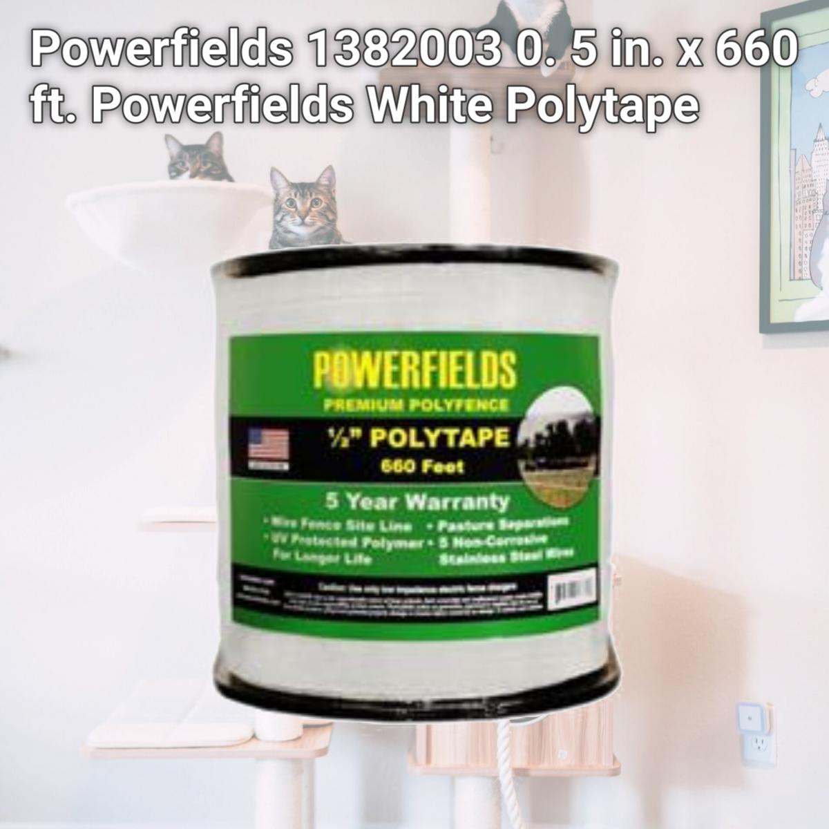 Picture of Powerfields 1382003 0. 5 in. x 660 ft. Powerfields White Polytape