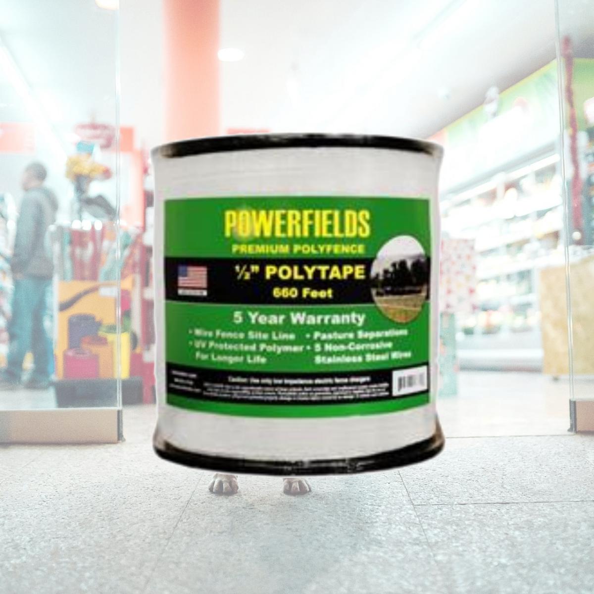 Picture of Powerfields 1382003 0. 5 in. x 660 ft. Powerfields White Polytape