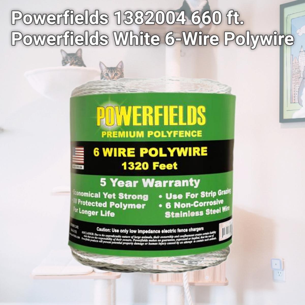 Picture of Powerfields 1382004 660 ft. Powerfields White 6-Wire Polywire