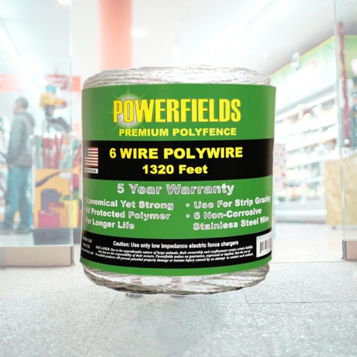 Picture of Powerfields 1382004 660 ft. Powerfields White 6-Wire Polywire