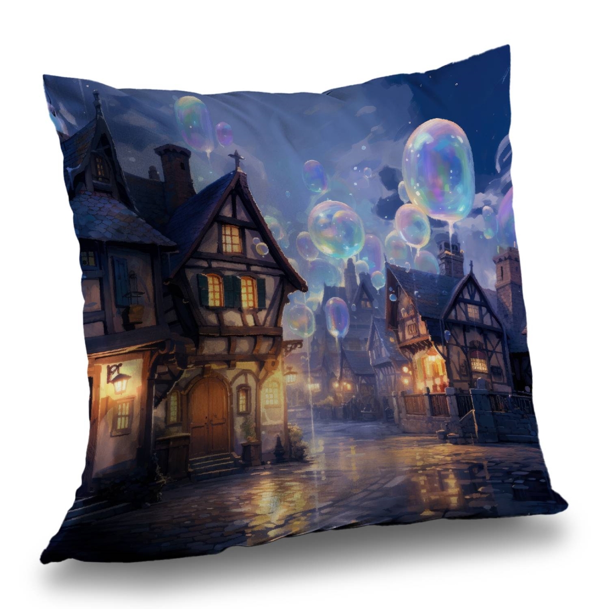 Concius Sales C1PT2020RULKZM 20 x 20 in. Bloopy Town Poly Twill Throw Pillow - Home Decor Accent - Insert Included