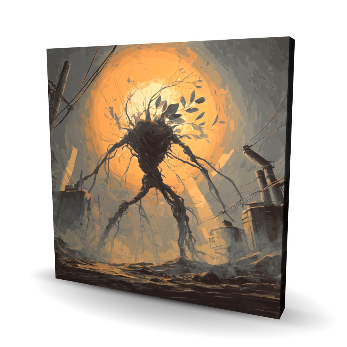 C1RC2424UC1L4M 24 x 24 in. Final Warning Orange Canvas Wall Art - Unique Home Decor Accent