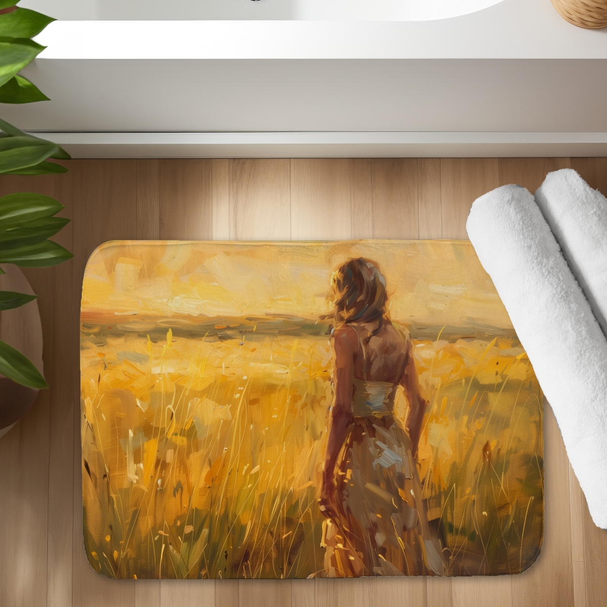 C1BM17244HC9E8 17 x 24 in. Exploring Beige Bath Mat for Stylish Home Decor - Soft Comfort