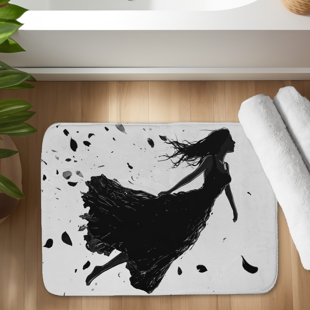 C1BM1724K8G05H 17 x 24 in. Floating White Bath Mat - Elegant Home Decor Accent