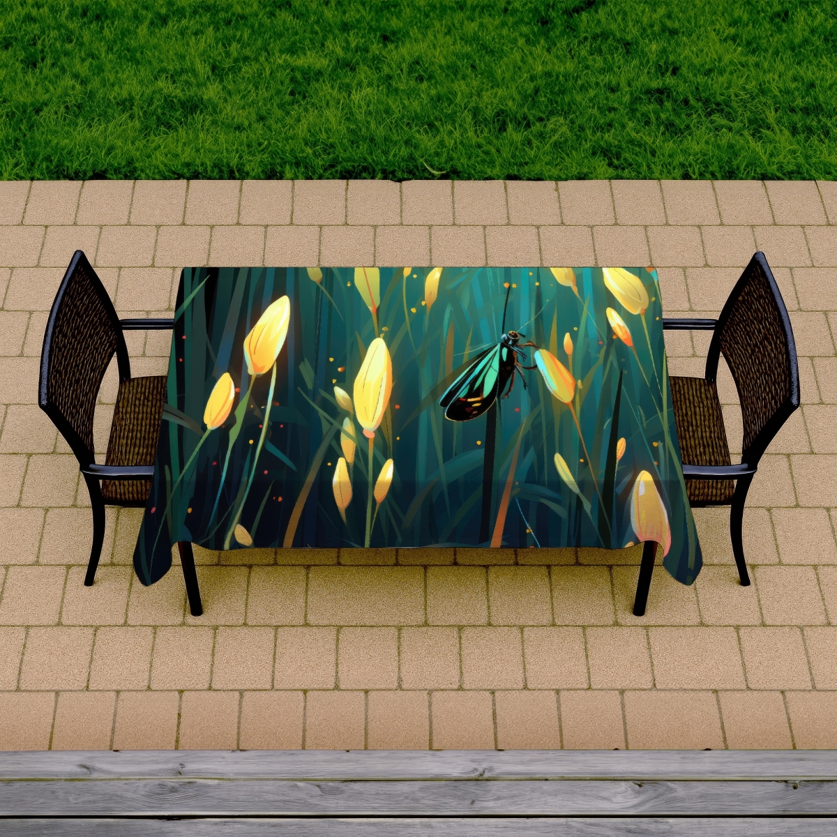 Picture of MWW C1TCLRGEUSTTT9 58 x 102 in. Appealing Black Indoor & Outdoor Tablecloth for Home Decor