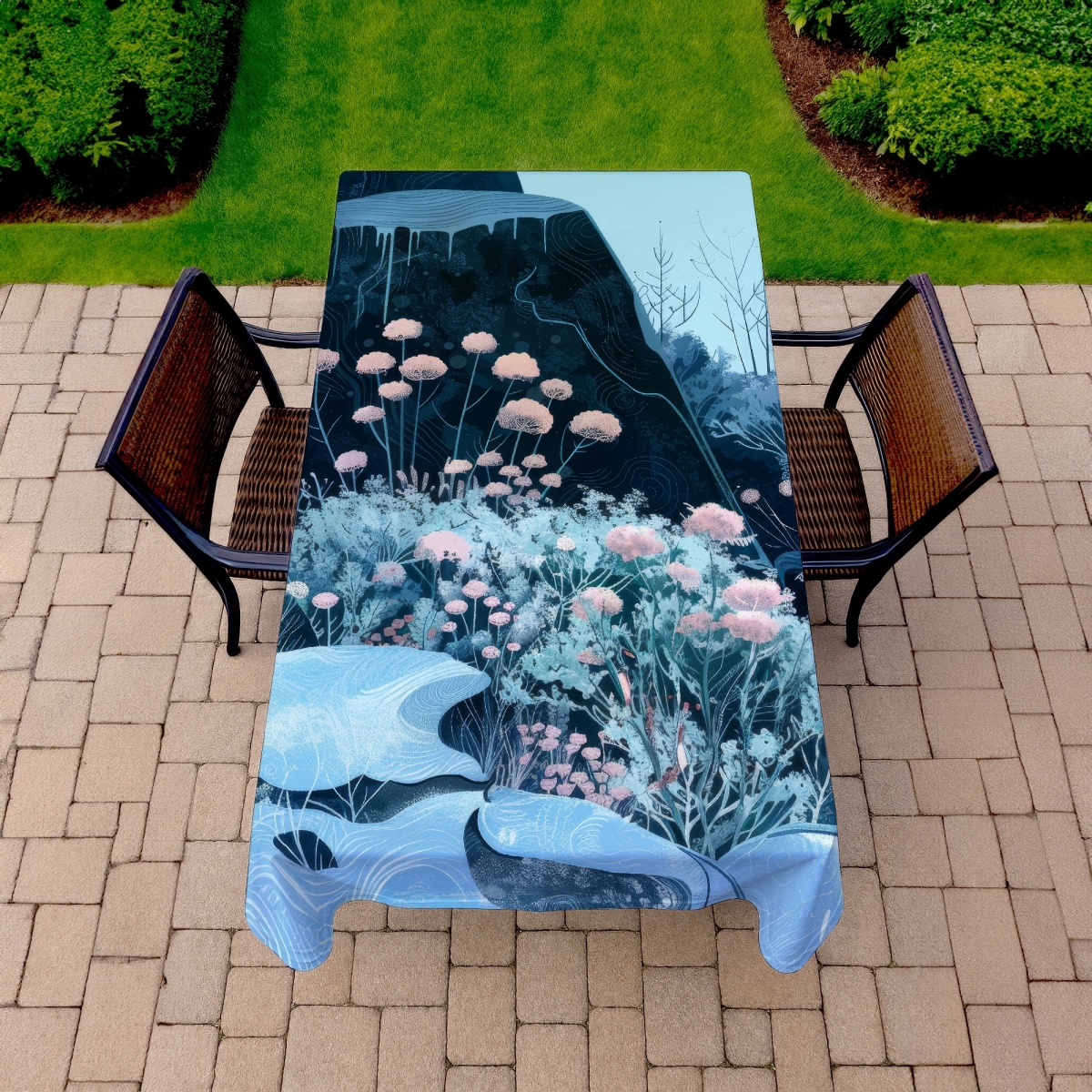 Picture of MWW C1TCLRGEVM3HOY 58 x 102 in. Annual Freeze White Tablecloth for Indoor & Outdoor Decor