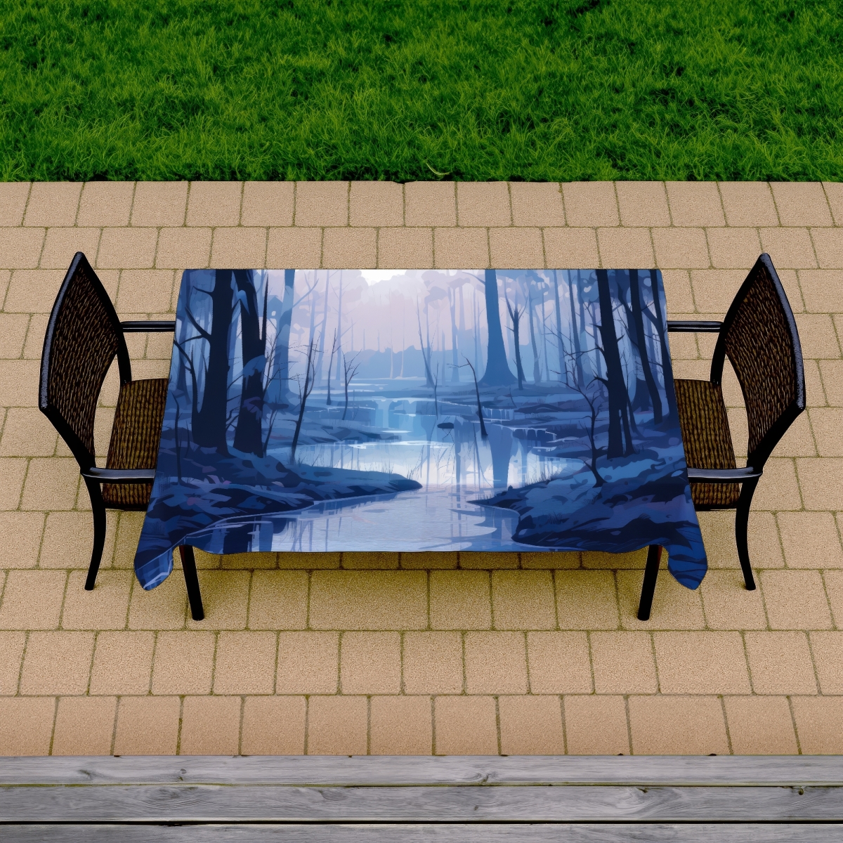 Picture of MWW C1TCLRGEPDV65H 58 x 102 in. Cold & Muddy Gray Indoor & Outdoor Tablecloth for Home Decor