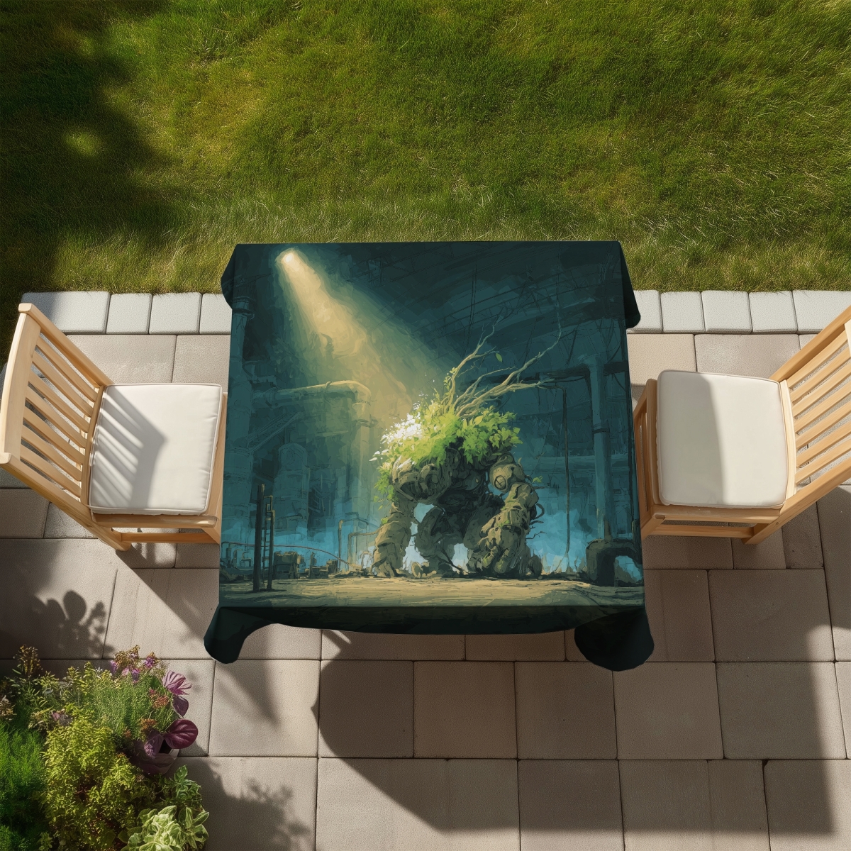 Picture of MWW C1TC5858YEQ1IW 58 x 58 in. The Golem - Yellow Indoor & Outdoor Tablecloth for Home Decor
