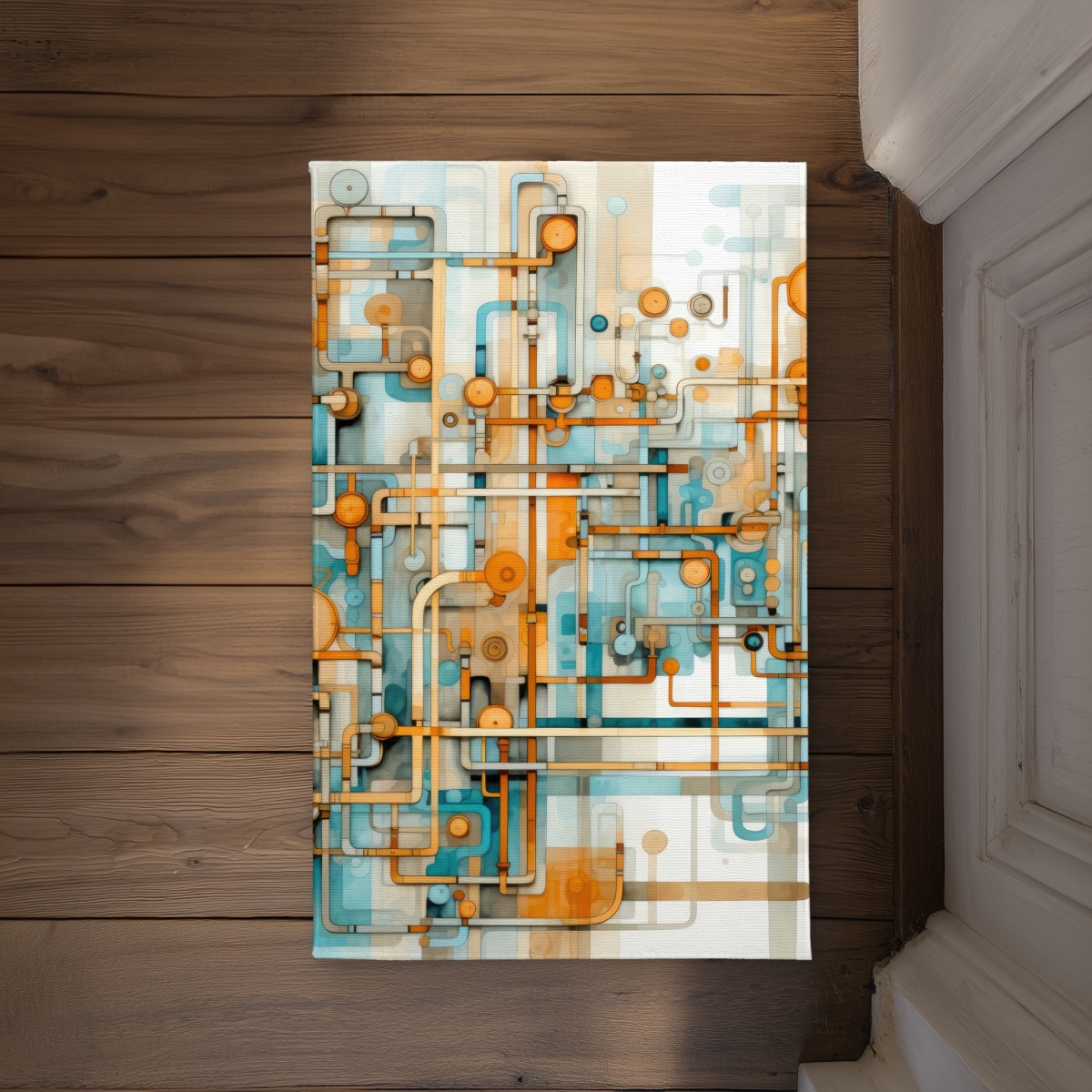 CODM213458LU2K 21 x 34 in. Like Clockwork Gold Indoor & Outdoor Door Mat - Home Decor