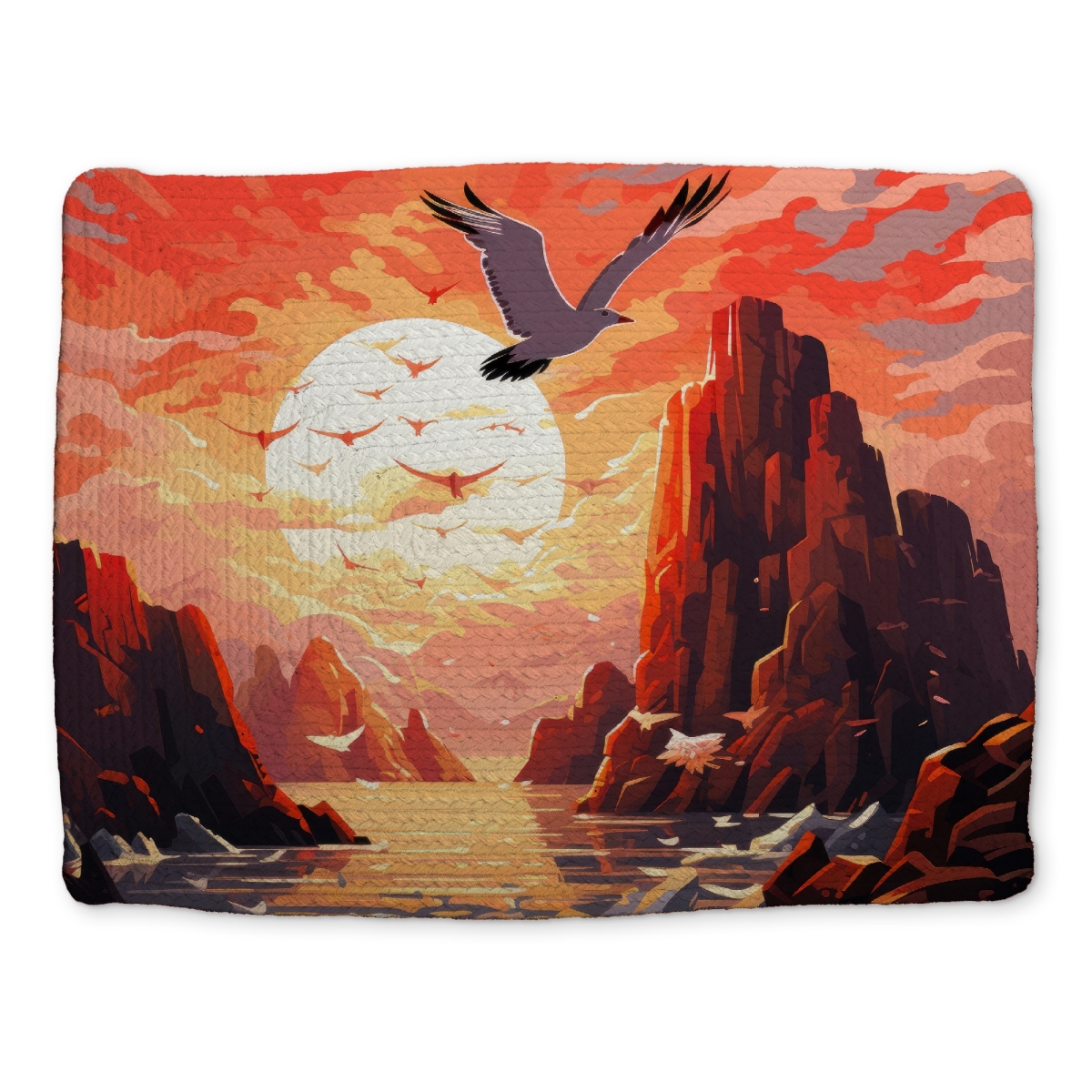 Picture of MWW CBPM1418MSB71N 14 x 18 in. Isles of Omen Red Braided Polyester Placemat - Home Decor