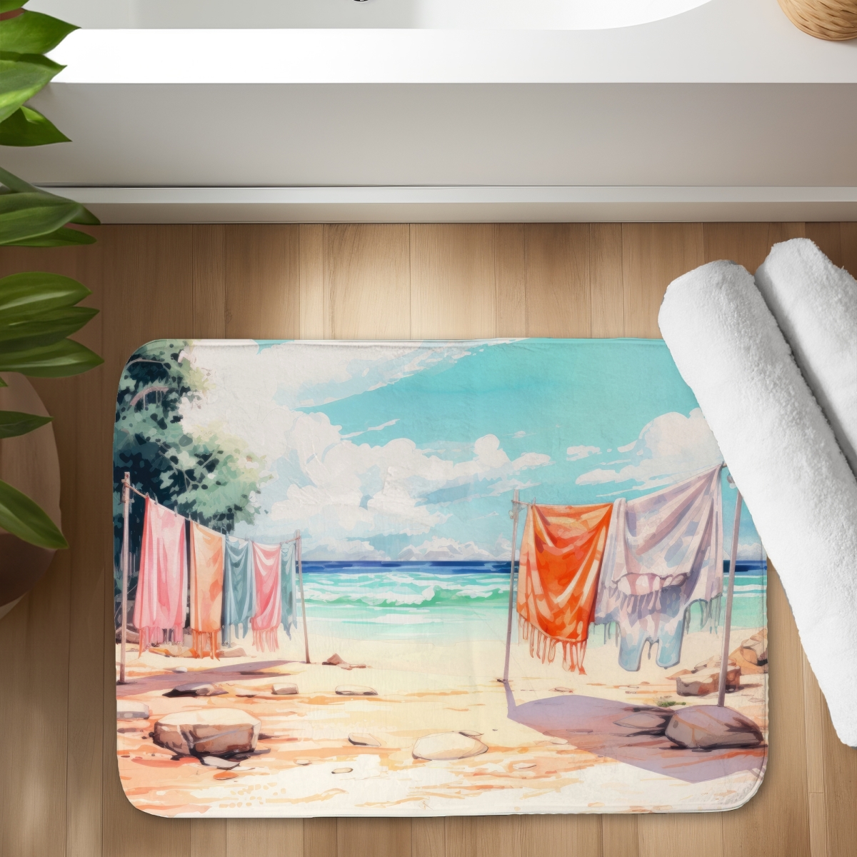 C1BM1724LSORCB 17 x 24 in. Sunny Side Blue Bath Mat for Home Decor - Soft & Stylish