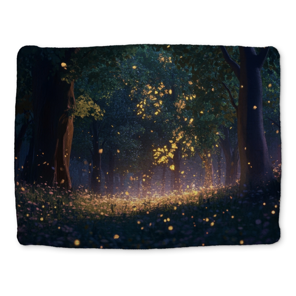 Picture of MWW CBPM1418UKLNRV 14 x 18 in. Glowing Leaves - Blue Braided Polyester Placemat for Home Decor