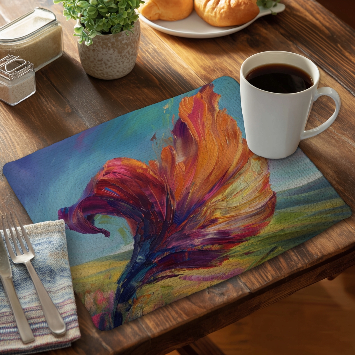 Picture of MWW CBPM1418VIS316 14 x 18 in. The Leaf - Purple Braided Polyester Placemat for Home Decor