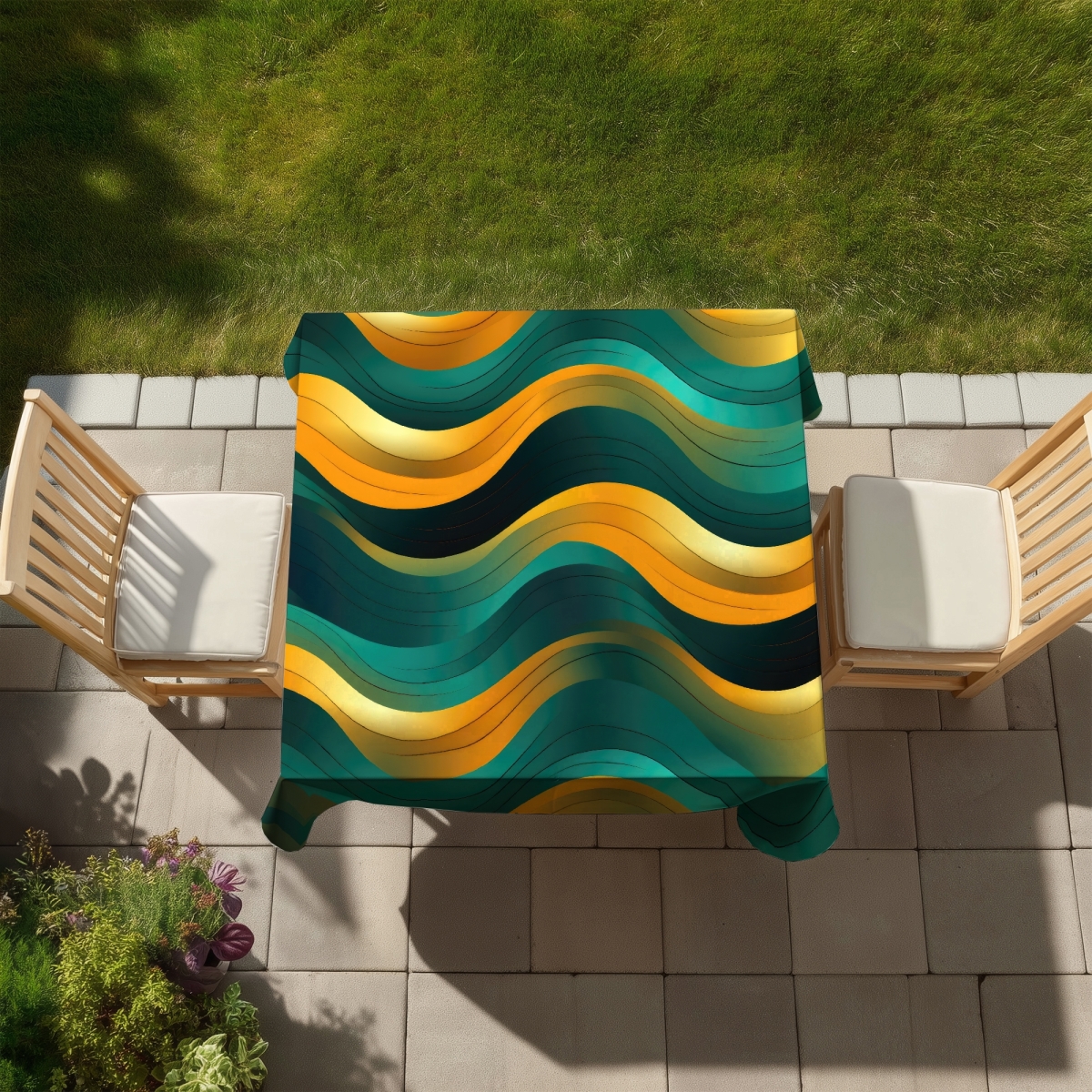 Picture of MWW C1TC5858ZX1YBI 58 x 58 in. Voluptuous Gold Indoor & Outdoor Tablecloth for Home Decor