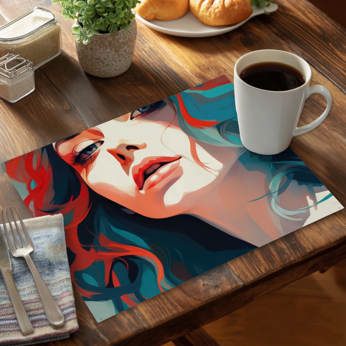 Picture of MWW CPPM1418JMNPKK 14 x 18 in. Dangerous Lips - White Polyester Placemat for Home Decor