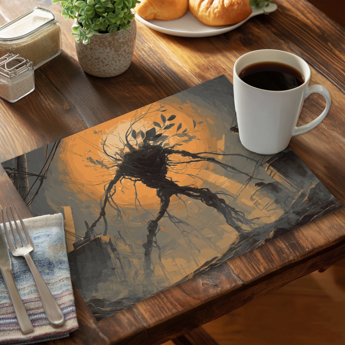 Picture of MWW CPPM1418MXI97V 14 x 18 in. Final Warning - Orange Polyester Placemat for Home Decor