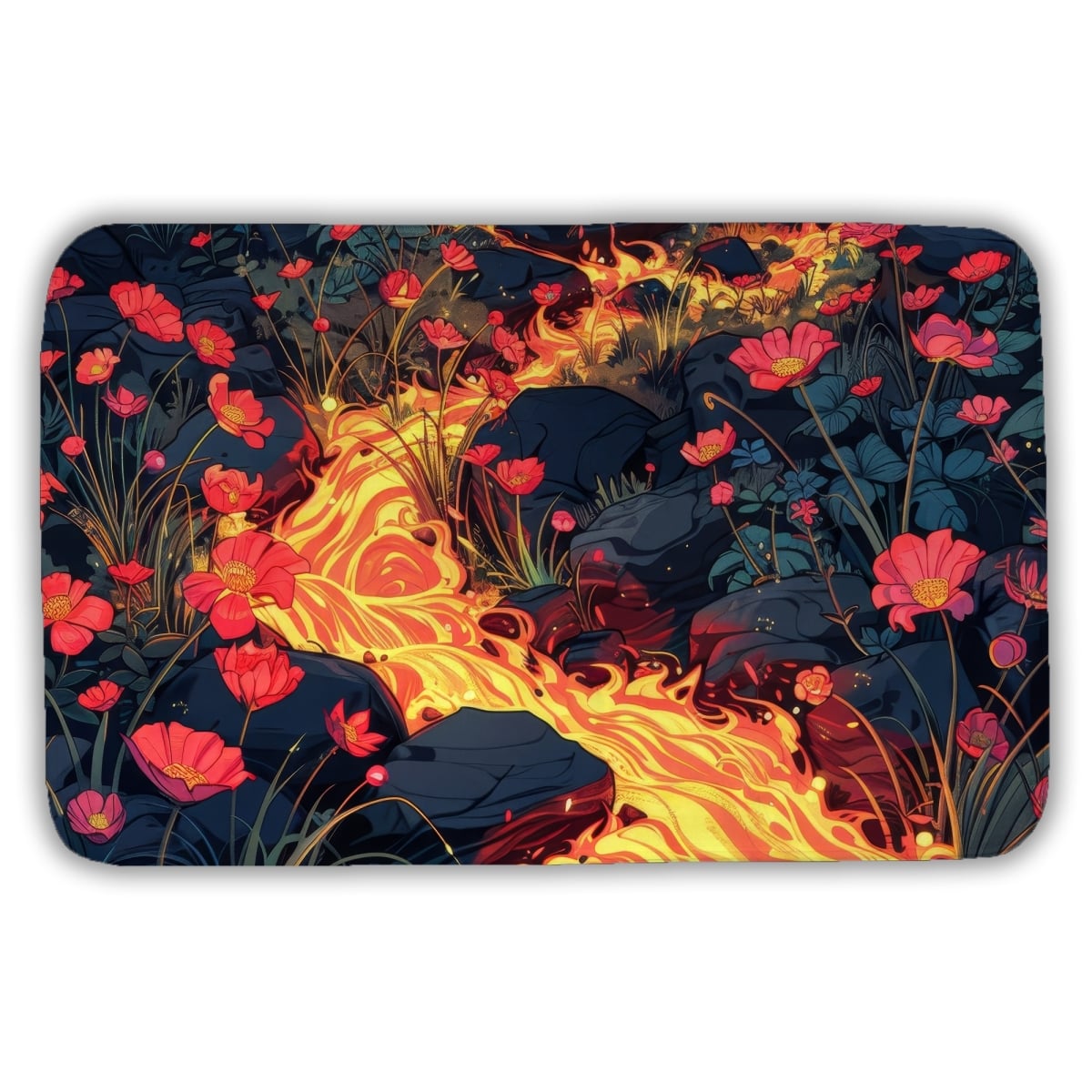 C1BM2134LYHY9I 21 x 34 in. Dodging Nature Yellow Bath Mat - Stylish