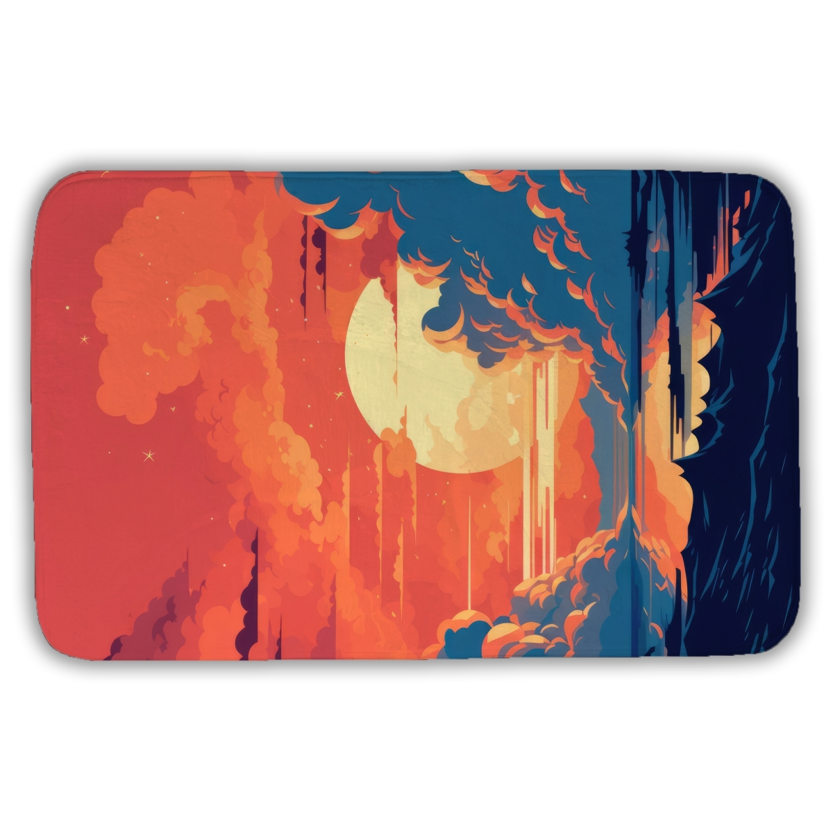 C1BM2134MLZVRU 21 x 34 in. Orange & Blue Bath Mat - Stylish Home Decor Accent