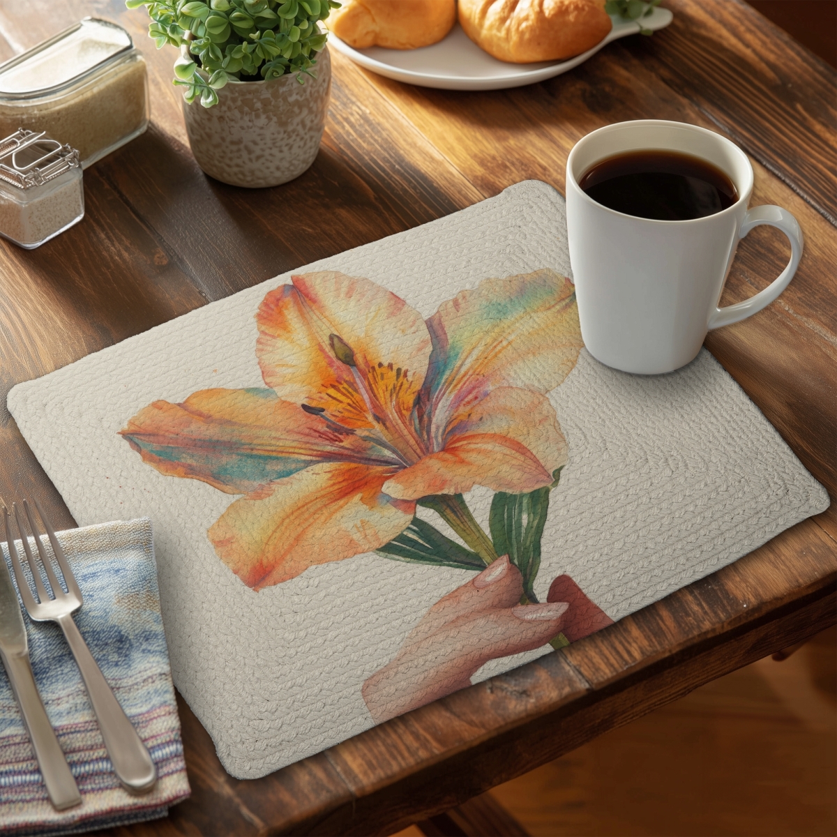Picture of MWW CBPM14180ND1ED 14 x 18 in. Ahold Yellow Braided Polyester Placemat - Home Decor Essential