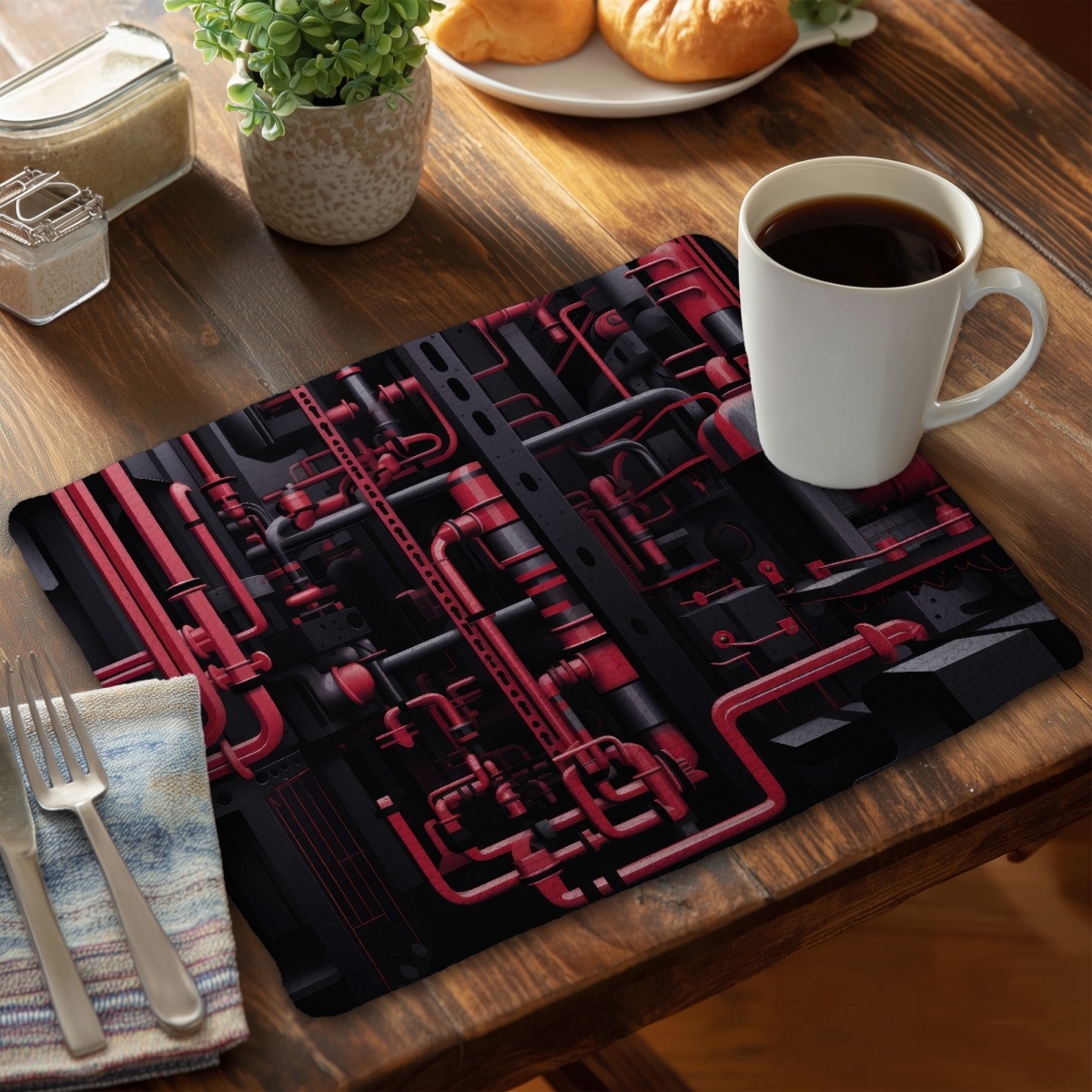 Picture of MWW CBPM14181X9LR4 14 x 18 in. Machinery Gray Braided Polyester Placemat for Home Decor