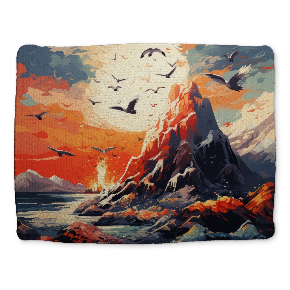 Picture of MWW CBPM1418228RHC 14 x 18 in. Towards Danger - Red Braided Polyester Placemat for Home Decor