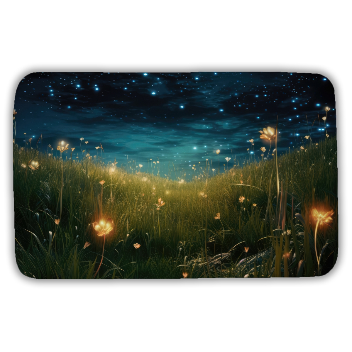 C1BM2134ITFB7O 21 x 34 in. The Night Sky Orange Bath Mat - Stylish Home Decor Accent