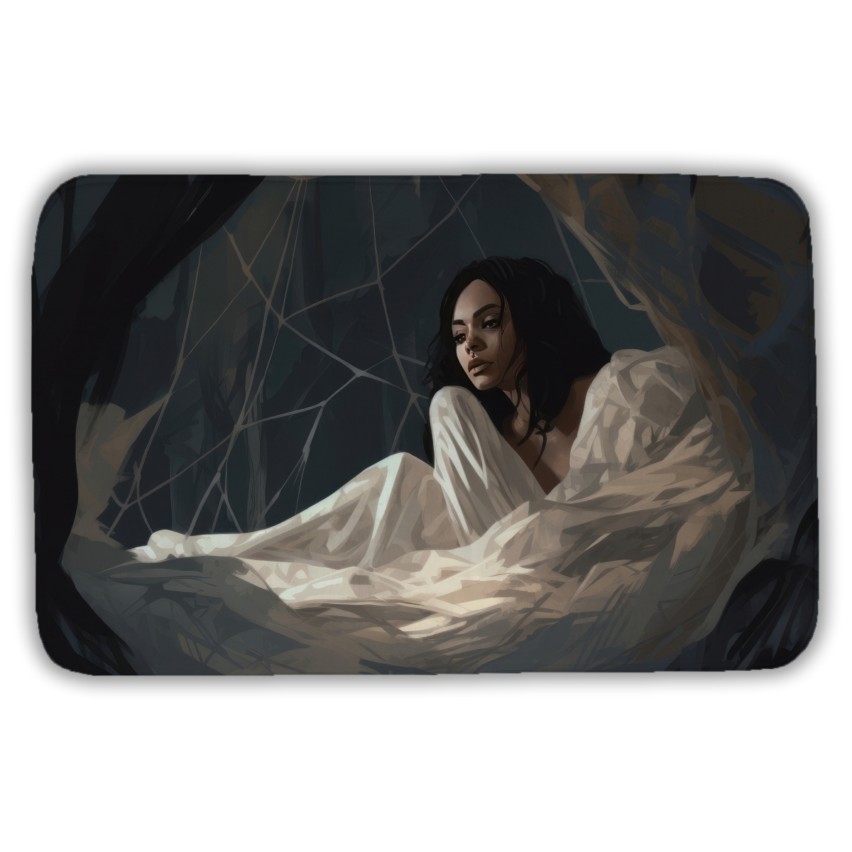 C1BM2134QMLSS4 21 x 34 in. Spider Princess Beige Bath Mat - Elegant Home Decor Accent
