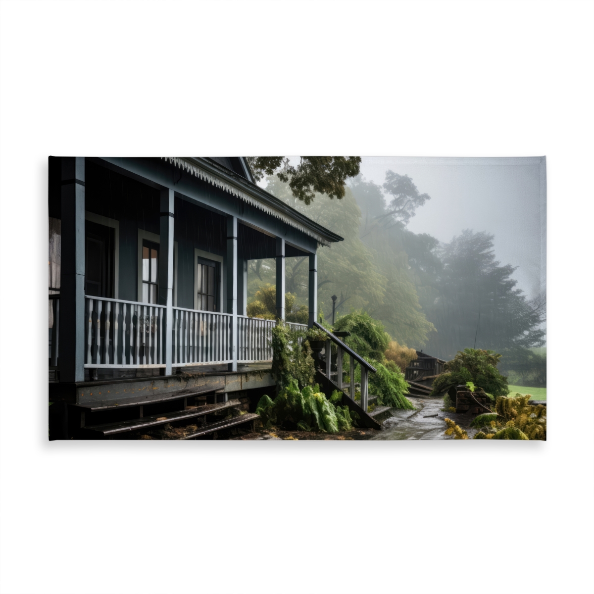 Picture of MWW C1TCLRGEVSDRGQ 58 x 102 in. Rainy Porch Brown Indoor & Outdoor Tablecloth for Home Decor