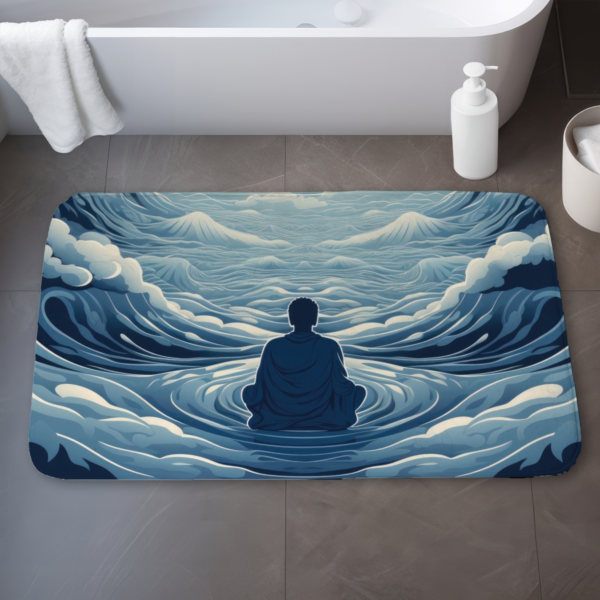 C1BM2134S46OR6 21 x 34 in. Infinite Wisdom Gray Bath Mat - Stylish