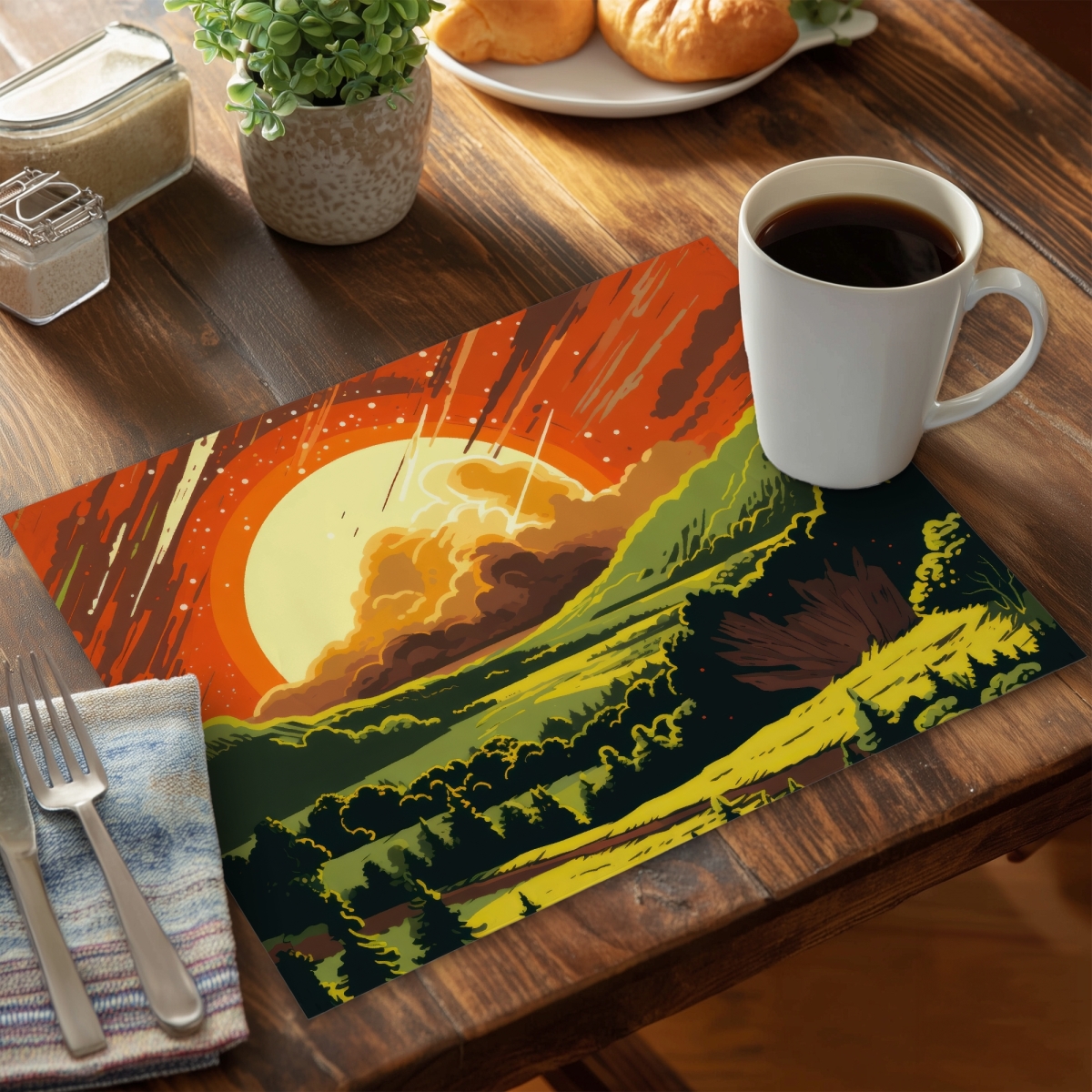 Picture of MWW CPPM1418TDNLC2 14 x 18 in. Last Days Green Polyester Placemat - Home Decor Accent