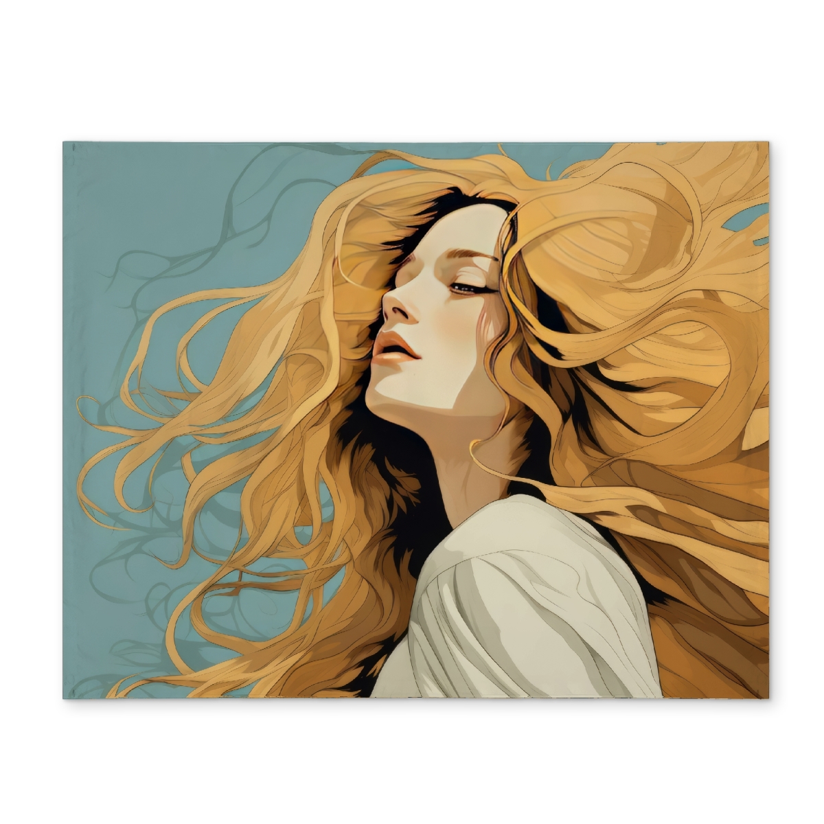 Picture of MWW CPPM1418ZURWIF 14 x 18 in. Flowing Hair Blue Polyester Placemat - Stylish Home Decor